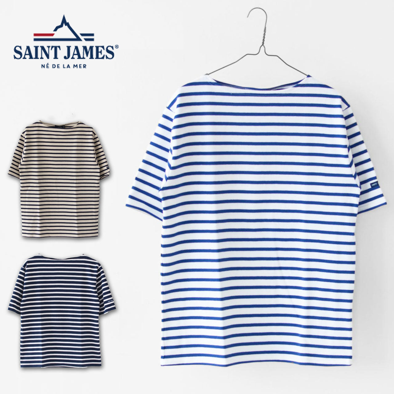 SAINT JAMES [セントジェームス 正規販売店] OUESSANT SHORT SLEEVE SHIRTS BORDER [bo-03jc1325] ウエッソン 半袖 ボーダー[2024SS]