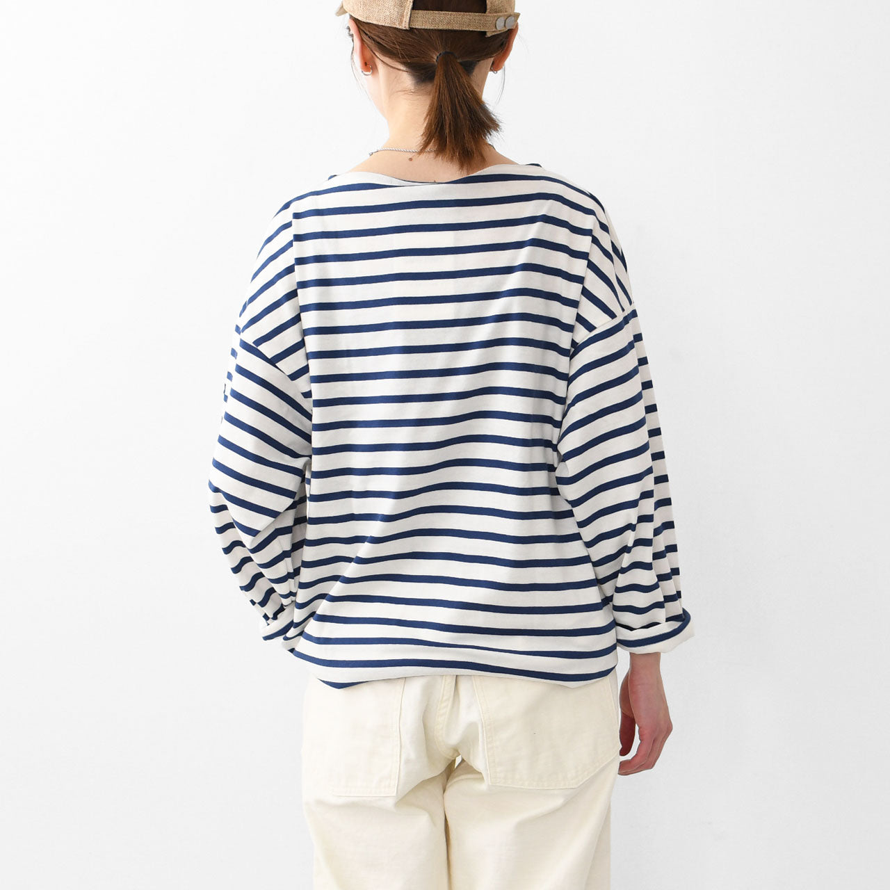 SAINT JAMES [セントジェームス 正規販売店] MORLAIX LOOSE II L/S SOLID [bo-24jcmorl] モーレドロップショルダー 24JC MORL.LOOSE [2025SS]