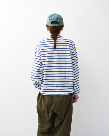 SAINT JAMES [セントジェームス 正規販売店] MORLAIX LOOSE L/S BODER [bo-24jcmorl] モーレルーズドロップショルダー 24JC MORL.LOOSE [2026SS]