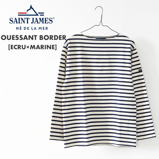 SAINT JAMES [OUESSANT BORDER - ECRU×MARINE]  [bo-ec-mari] ウエッソン ボーダー・生成×紺 [2024AW]