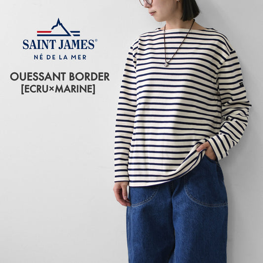 SAINT JAMES [OUESSANT BORDER - ECRU×MARINE]  [bo-ec-mari] ウエッソン ボーダー・生成×紺 [2026SS]
