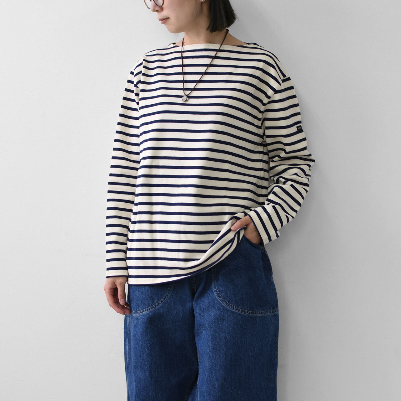 SAINT JAMES [OUESSANT BORDER - ECRU×MARINE]  [bo-ec-mari] ウエッソン ボーダー・生成×紺 [2026SS]