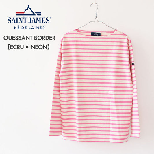 SAINT JAMES 【OUESSANT BORDER - ECRU×NEON】[bo-ec-neon] ウエッソン ボーダー・生成り× ネオンピンク [2024AW]