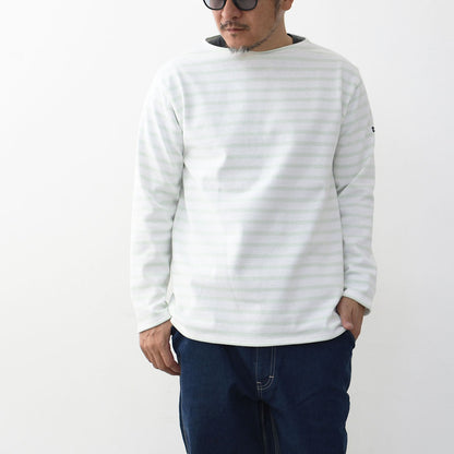 SAINT JAMES [OUESSANT BORDER NEIGE×ALOE] [bo-nei-aloe] セントジェームス 正規販売店・ウエッソン ボーダー・白×ｱｲｽｸﾞﾘｰﾝ [2025SS]