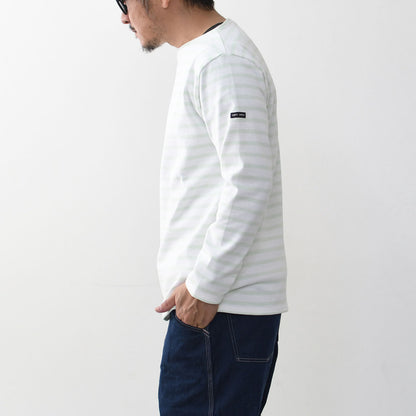 SAINT JAMES [OUESSANT BORDER NEIGE×ALOE] [bo-nei-aloe] セントジェームス 正規販売店・ウエッソン ボーダー・白×ｱｲｽｸﾞﾘｰﾝ [2025SS]