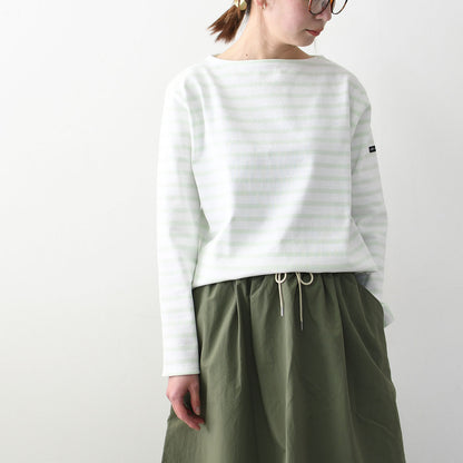 SAINT JAMES [OUESSANT BORDER NEIGE×ALOE] [bo-nei-aloe] セントジェームス 正規販売店・ウエッソン ボーダー・白×ｱｲｽｸﾞﾘｰﾝ [2025SS]