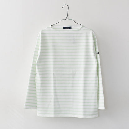 SAINT JAMES [OUESSANT BORDER NEIGE×ALOE] [bo-nei-aloe] セントジェームス 正規販売店・ウエッソン ボーダー・白×ｱｲｽｸﾞﾘｰﾝ [2025SS]