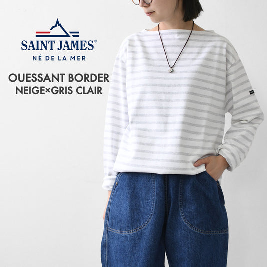 SAINT JAMES [OUESSANT BORDER NEIGE×GRIS CLAIR] [bo-nei-gricl] ウエッソン ボーダー・白×杢ﾗｲﾄｸﾞﾚｰ [2025SS]