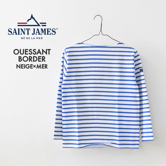 SAINT JAMES  [OUESSANT BORDER - NEIGE×MER] [bo-nei-mer] ウエッソン ボーダー・白×メールブルー [2026SS]