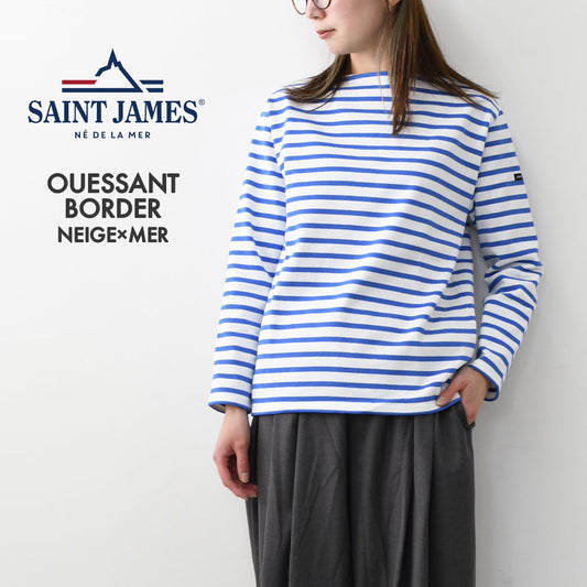 SAINT JAMES  [OUESSANT BORDER - NEIGE×MER] [bo-nei-mer] ウエッソン ボーダー・白×メールブルー [2026SS]