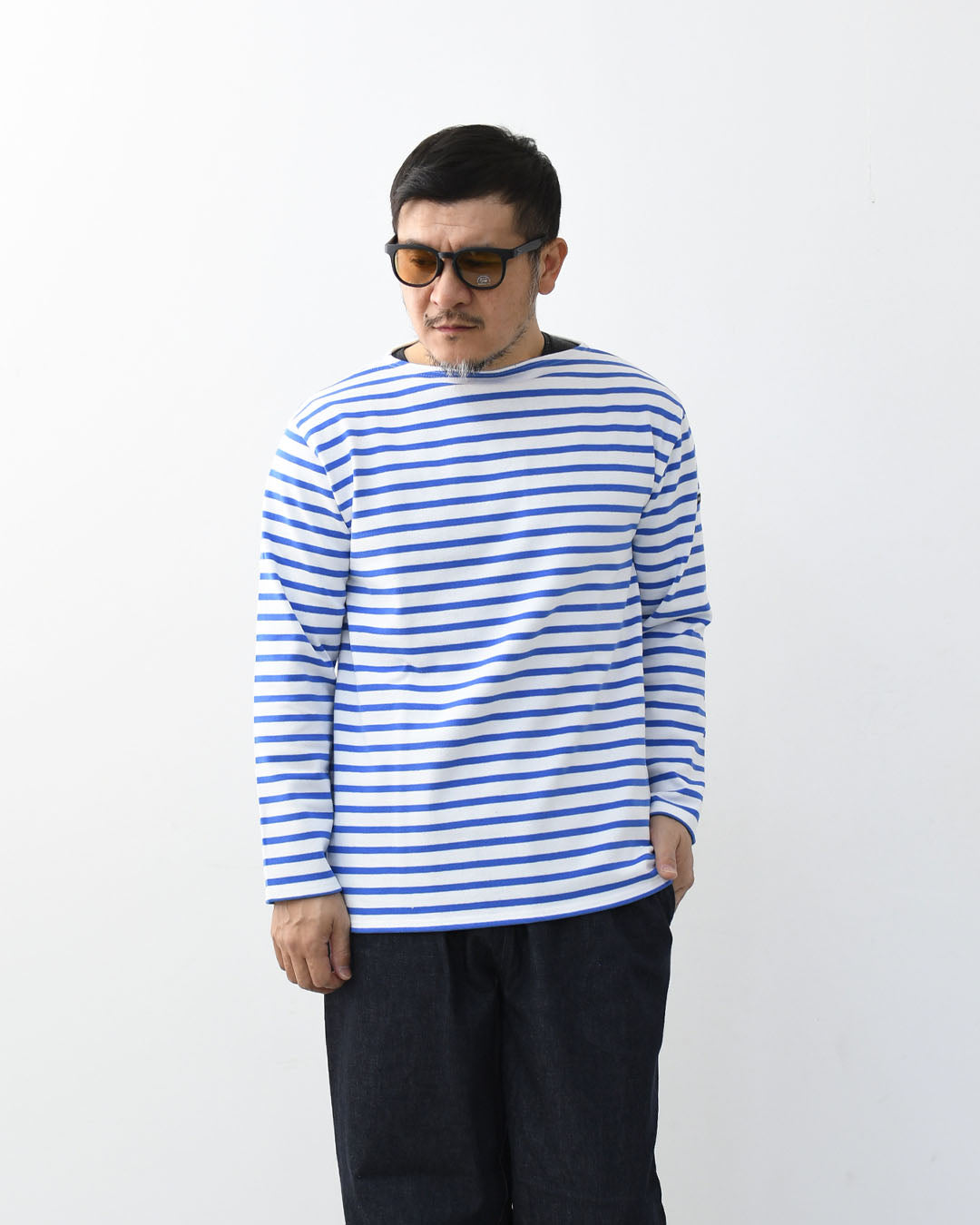 SAINT JAMES  [OUESSANT BORDER - NEIGE×MER] [bo-nei-mer] ウエッソン ボーダー・白×メールブルー [2026SS]