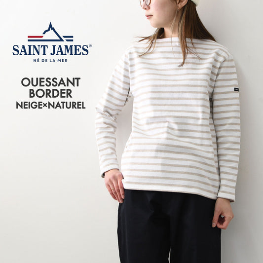 SAINT JAMES  [OUESSANT BORDER - NEIGE×NATUREL] [bo-nei-nat] ウエッソン ボーダー・白×ナチュラルベージュ [2026SS]