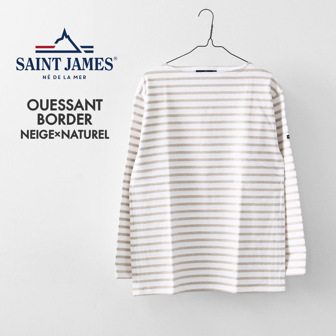 SAINT JAMES  [OUESSANT BORDER - NEIGE×NATUREL] [bo-nei-nat] ウエッソン ボーダー・白×ナチュラルベージュ [2026SS]