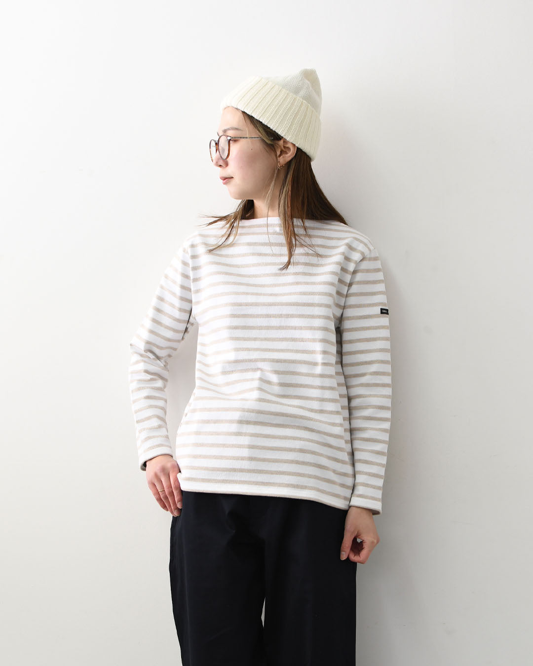 SAINT JAMES  [OUESSANT BORDER - NEIGE×NATUREL] [bo-nei-nat] ウエッソン ボーダー・白×ナチュラルベージュ [2026SS]