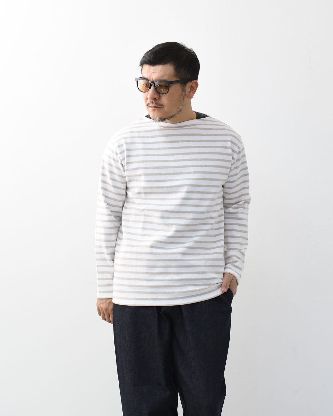 SAINT JAMES  [OUESSANT BORDER - NEIGE×NATUREL] [bo-nei-nat] ウエッソン ボーダー・白×ナチュラルベージュ [2026SS]