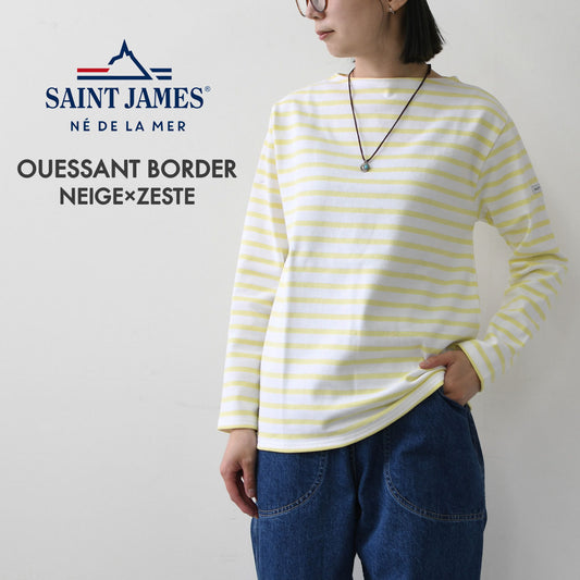 SAINT JAMES [OUESSANT BORDER NEIGE× ZESTE] [bo-nei-zes] ウエッソン ボーダー・白×レモンイエロー [2026SS]