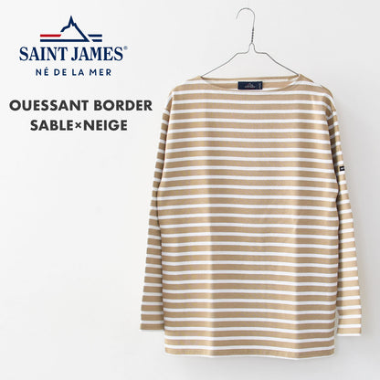 SAINT JAMES [OUESSANT BORDER SABLE×NEIGE] [bo-sab-nei] セントジェームス 正規販売店・ウエッソン ボーダー・ﾍﾞｰｼﾞｭ×白 [2025SS]