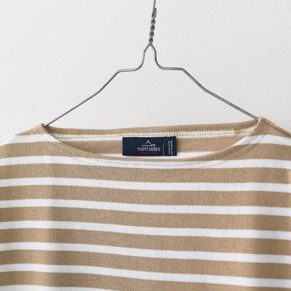 SAINT JAMES [OUESSANT BORDER SABLE×NEIGE] [bo-sab-nei] セントジェームス 正規販売店・ウエッソン ボーダー・ﾍﾞｰｼﾞｭ×白 [2025SS]