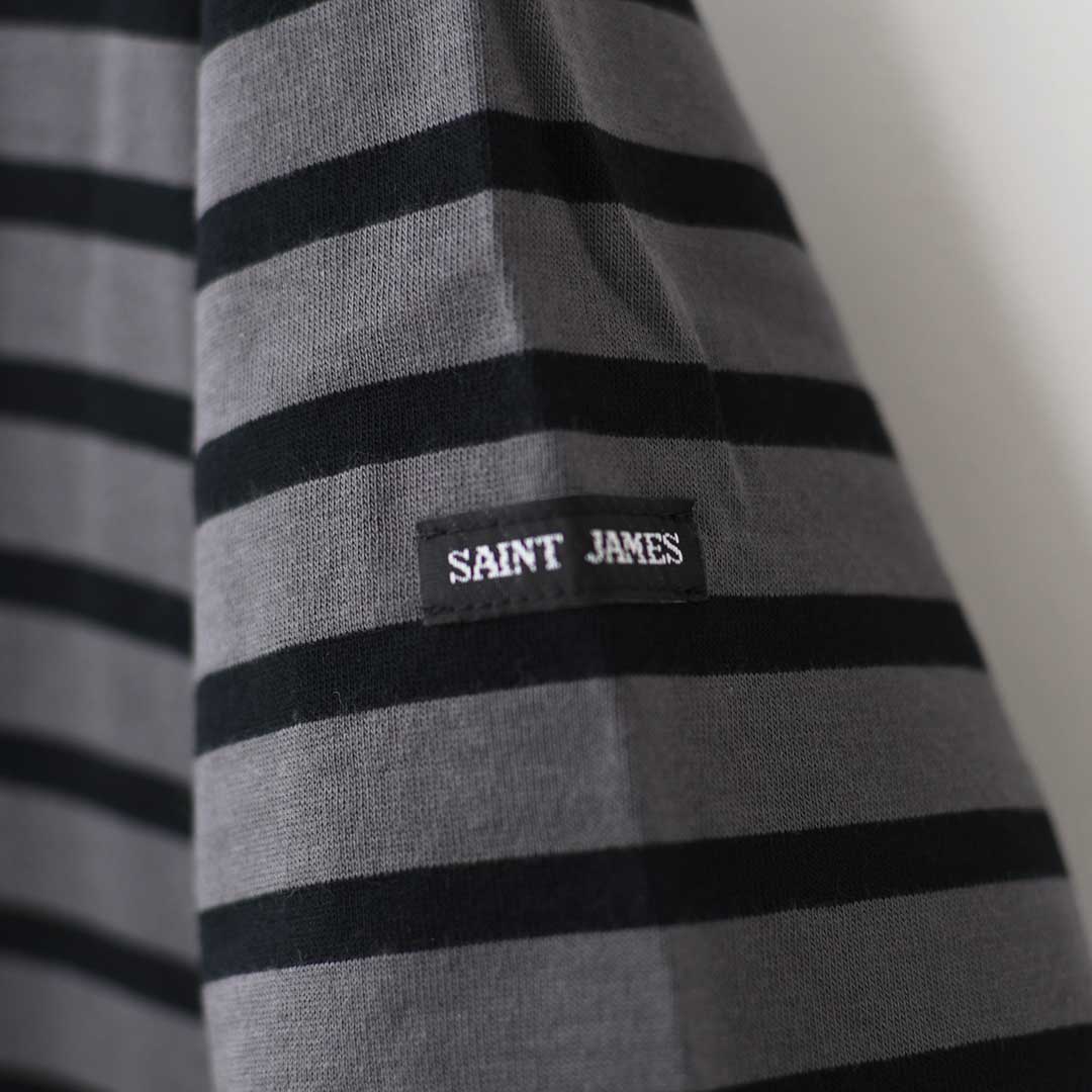 SAINT JAMES [PIRIAC BORDER - META×NOIR] [pb-met-nior] セントジェームス 正規販売店・ピリアック ボーダー・メタルグレー×黒・MEN'S / LADY'S [2026SS]