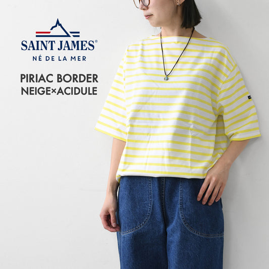 SAINT JAMES [PIRIAC BORDER - NEIGE×ACIDULE] [pb-nei-aci] ピリアック ボーダー・白×イエロー [2023SS]