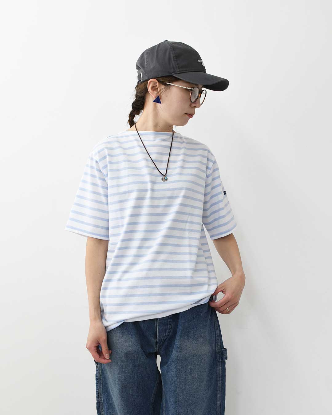 SAINT JAMES [PIRIAC BORDER - NEIGE×CIEL] [pb-nei-ciel] セントジェームス 正規販売店・ピリアック ボーダー・白×サックス・MEN'S / LADY'S [2026SS]