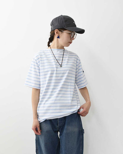 SAINT JAMES [PIRIAC BORDER - NEIGE×CIEL] [pb-nei-ciel] セントジェームス 正規販売店・ピリアック ボーダー・白×サックス・MEN'S / LADY'S [2026SS]
