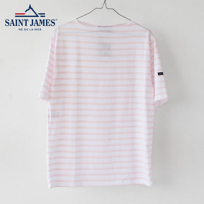 SAINT JAMES  [PIRIAC BORDER - NEIGE×DRAGEE] [pb-nei-dra] ピリアックボーダー・白×ライトピンク [2023SS]