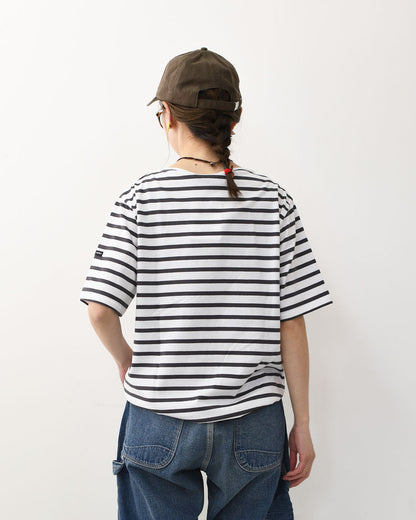 SAINT JAMES [PIRIAC BORDER - NEIGE×METAL] [pb-nei-met] セントジェームス 正規販売店・ピリアック ボーダー・白×メタルグレー・MEN'S / LADY'S [2026SS]