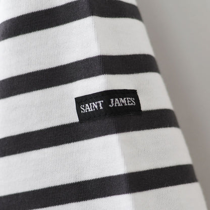 SAINT JAMES [PIRIAC BORDER - NEIGE×METAL] [pb-nei-met] セントジェームス 正規販売店・ピリアック ボーダー・白×メタルグレー・MEN'S / LADY'S [2026SS]