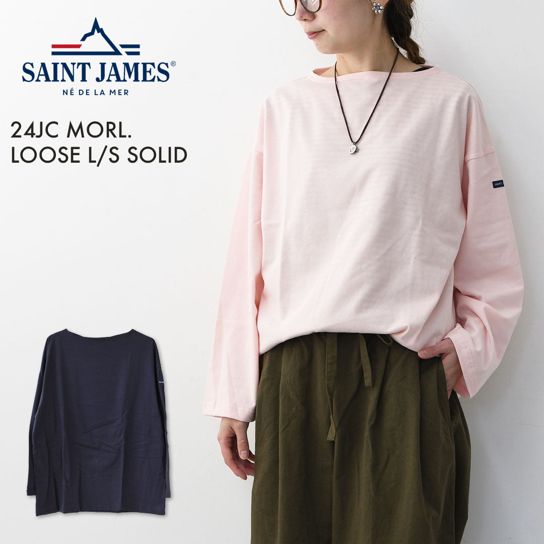SAINT JAMES [セントジェームス 正規販売店] 24JC MORL.LOOSE L/S SOLID [sl-24jcmorl] モーレルーズドロップショルダー[2026SS]