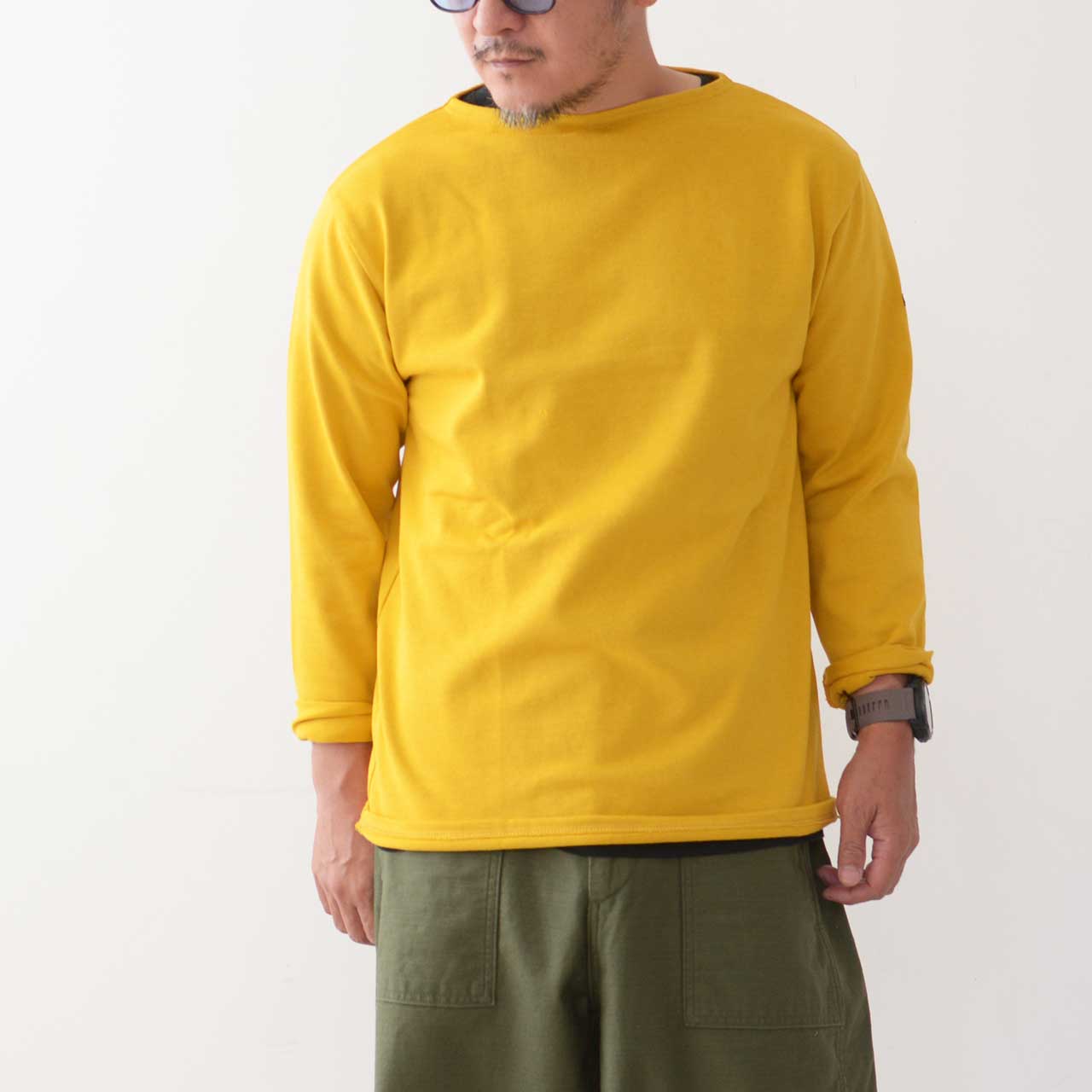 SAINT JAMES [OUESSANT SOLID - OCRE] [sol-ocre] ウエッソン ソリッド（無地）・マスタードイエロー   [2024AW]