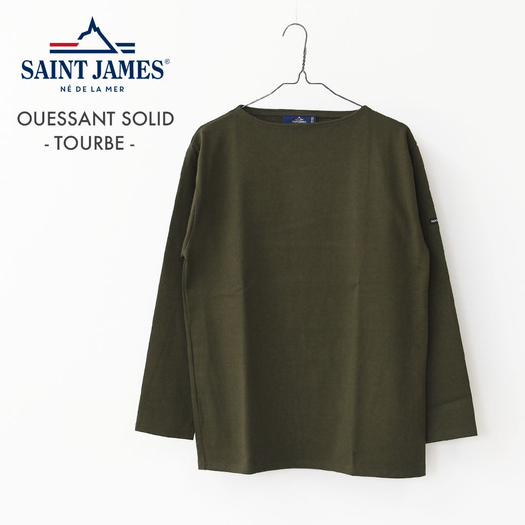 SAINT JAMES  [OUESSANT SOLID - TOURBE] [sol-tour] セントジェームス 正規販売店・ウェッソンソリッド・モスグリーン [2025AW]