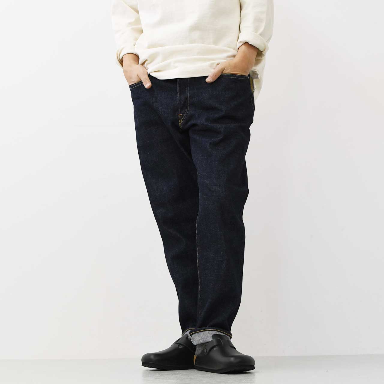 Sanca [サンカ] 15.5OZ DENIM TAPERED 5P [S24FPT01] 15.5オンス デニム テーパード ユーズド 5Pパンツ [2025SS]