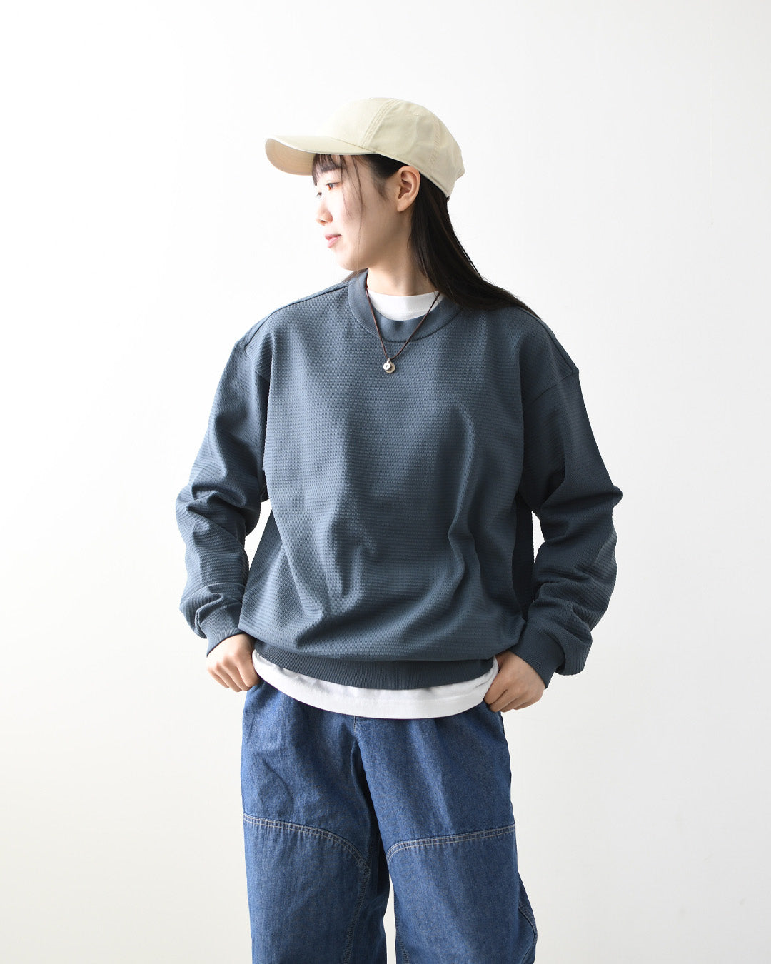 THE NORTH FACE  [ザ・ノース・フェイス正規代理店] L/S Ripple Knit Crew [NT12641] ロングスリーブリップルニットクルー（ユニセックス）・長袖Tシャツ・シンプル・ニットソー・MEN'S / LADY'S [2026SS]