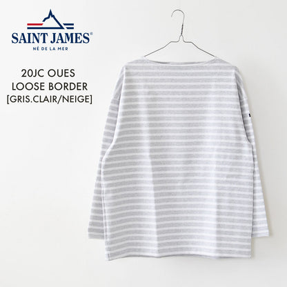 SAINT JAMES [20JC OUES LOOSE BORDER - GRIS.CLAIR/NEIGE ] [20jclb-gcl-ne] セントジェームス 正規販売店・ウエッソンルーズ ボーダー・霜降りペールグレー/白 [2026SS]