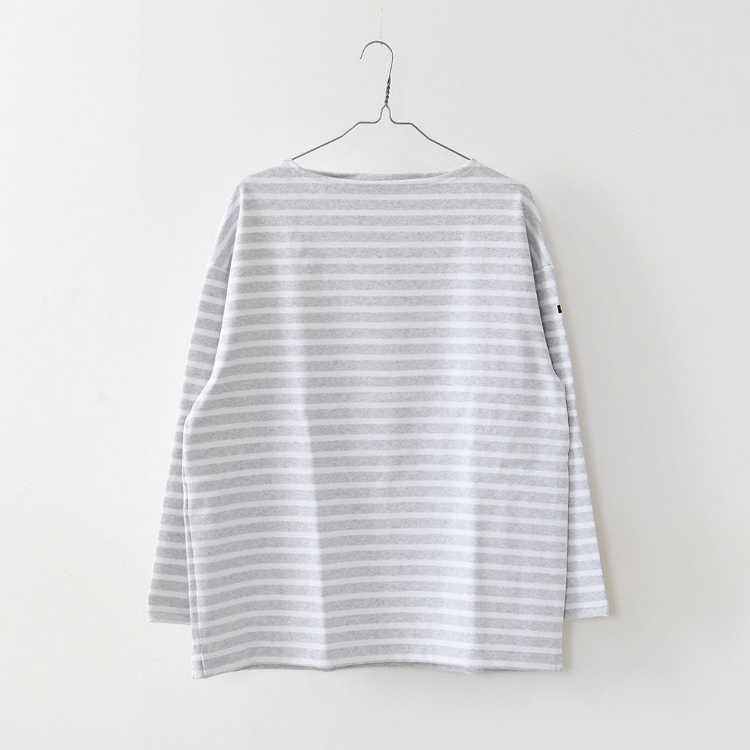 SAINT JAMES [20JC OUES LOOSE BORDER - GRIS.CLAIR/NEIGE ] [20jclb-gcl-ne] セントジェームス 正規販売店・ウエッソンルーズ ボーダー・霜降りペールグレー/白 [2026SS]