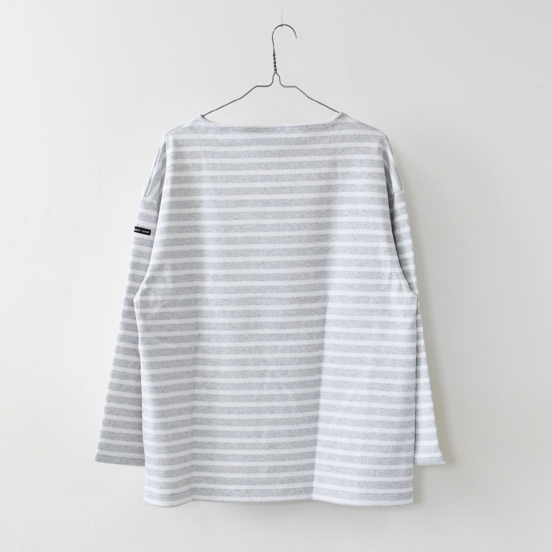 SAINT JAMES [20JC OUES LOOSE BORDER - GRIS.CLAIR/NEIGE ] [20jclb-gcl-ne] セントジェームス 正規販売店・ウエッソンルーズ ボーダー・霜降りペールグレー/白 [2026SS]