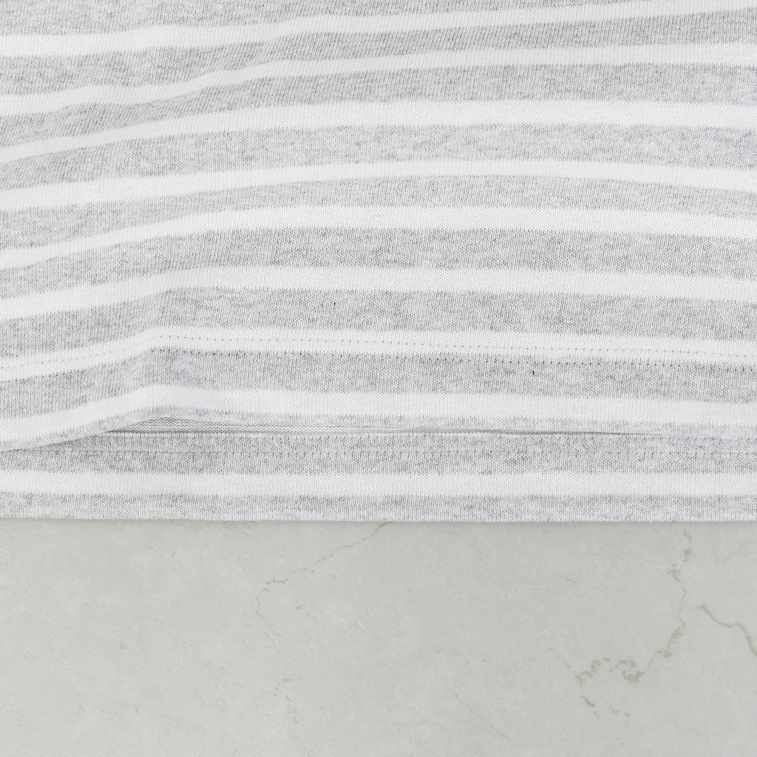 SAINT JAMES [20JC OUES LOOSE BORDER - GRIS.CLAIR/NEIGE ] [20jclb-gcl-ne] セントジェームス 正規販売店・ウエッソンルーズ ボーダー・霜降りペールグレー/白 [2026SS]