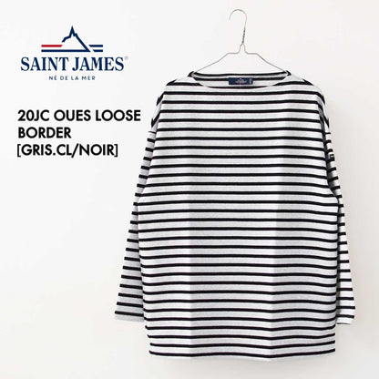 SAINT JAMES [20JC OUES LOOSE BORDER - GRIS.CL/NOIR] [20jclb-gr-nor] ウエッソンルーズ ボーダー・杢ｼﾙﾊﾞｰｸﾞﾚｰ×ﾌﾞﾗｯｸ [2025SS]