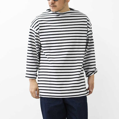 SAINT JAMES [20JC OUES LOOSE BORDER - GRIS.CL/NOIR] [20jclb-gr-nor] ウエッソンルーズ ボーダー・杢ｼﾙﾊﾞｰｸﾞﾚｰ×ﾌﾞﾗｯｸ [2025SS]