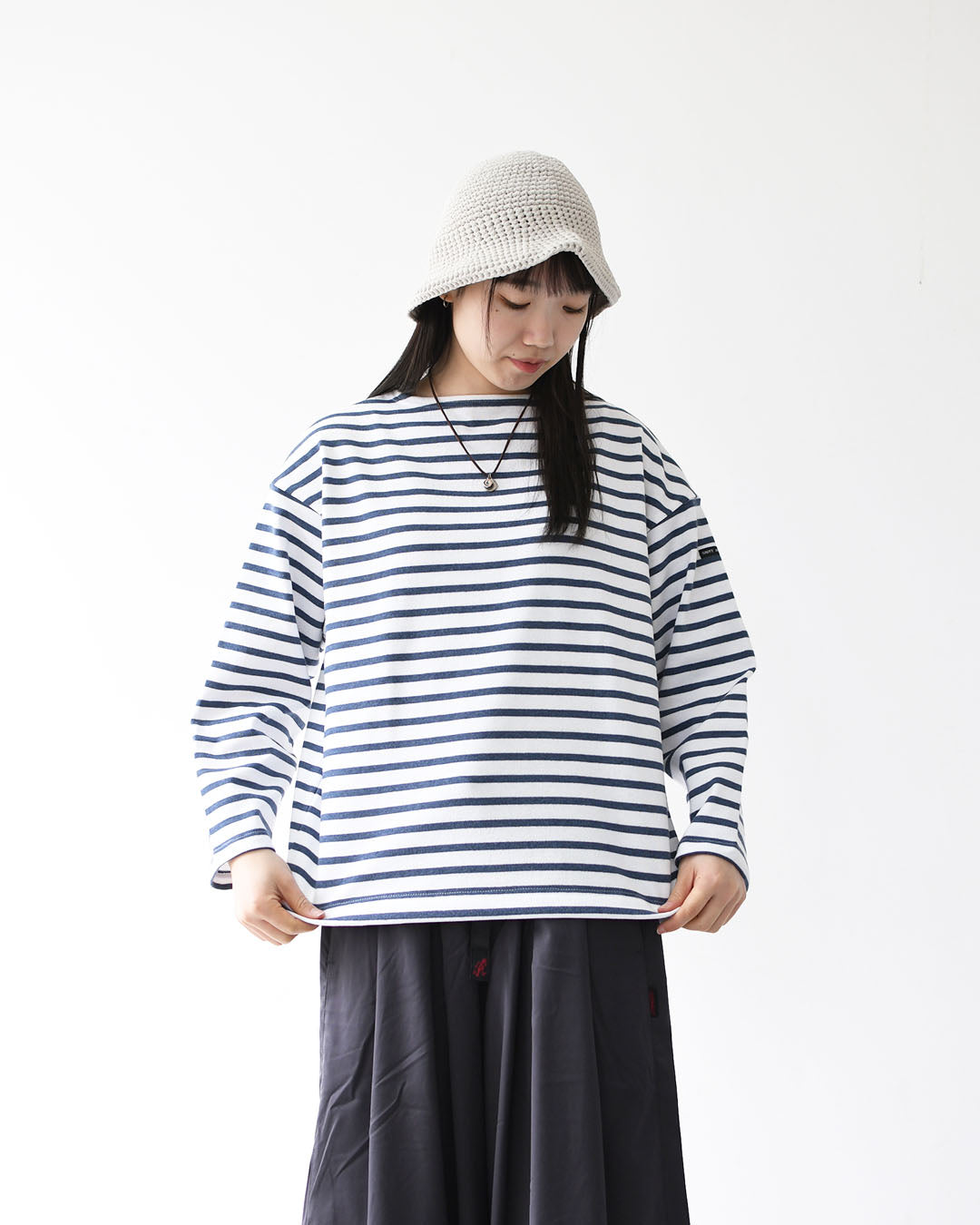 SAINT JAMES [20JC OUES LOOSE BORDER - NEIGE/INDIGO ] [20jclb-ne-ind] セントジェームス 正規販売店・ウエッソンルーズ ボーダー・白×インディゴ [2026SS]