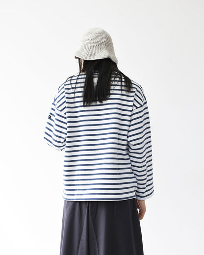 SAINT JAMES [20JC OUES LOOSE BORDER - NEIGE/INDIGO ] [20jclb-ne-ind] セントジェームス 正規販売店・ウエッソンルーズ ボーダー・白×インディゴ [2026SS]