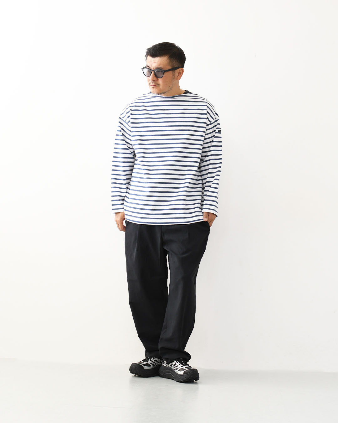 SAINT JAMES [20JC OUES LOOSE BORDER - NEIGE/INDIGO ] [20jclb-ne-ind] セントジェームス 正規販売店・ウエッソンルーズ ボーダー・白×インディゴ [2026SS]