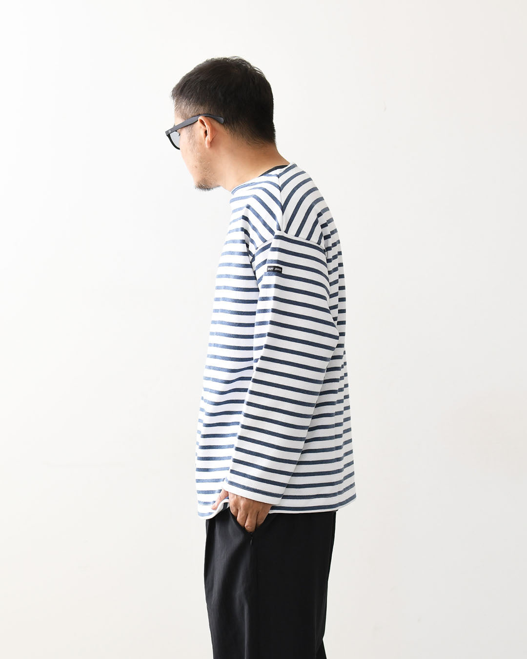 SAINT JAMES [20JC OUES LOOSE BORDER - NEIGE/INDIGO ] [20jclb-ne-ind] セントジェームス 正規販売店・ウエッソンルーズ ボーダー・白×インディゴ [2026SS]