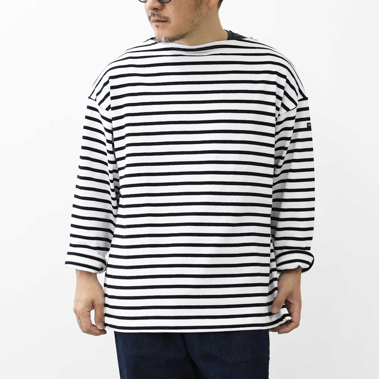 SAINT JAMES [20JC OUES LOOSE BORDER - NEIGE/NOIR] [20jclb-ne-nor] ウエッソンルーズ ボーダー・白×黒 [2025SS]