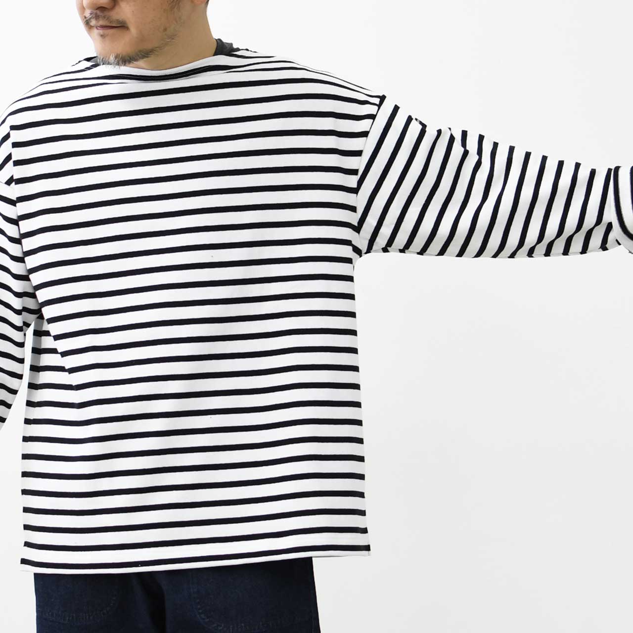 SAINT JAMES [20JC OUES LOOSE BORDER - NEIGE/NOIR] [20jclb-ne-nor] ウエッソンルーズ ボーダー・白×黒 [2025SS]