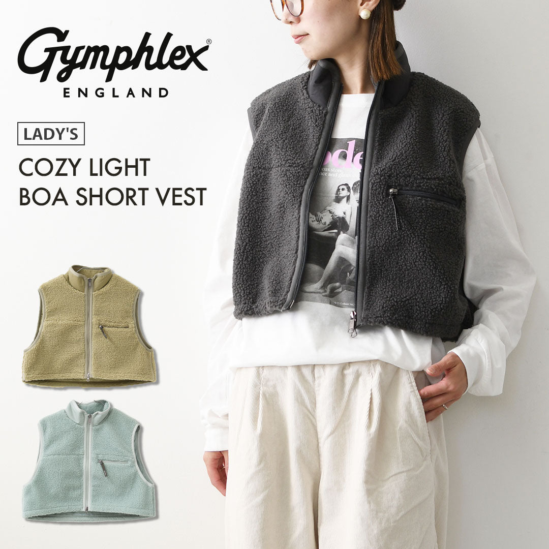 Gymphlex [ジムフレックス] W COZY LIGHT BOA SHORT VEST [GY-A0568BOL] コージーライトボアショートベスト・ベスト・ボアベスト・ボアフリースベスト・ボア・ショート丈・LADY'S [2026AW]