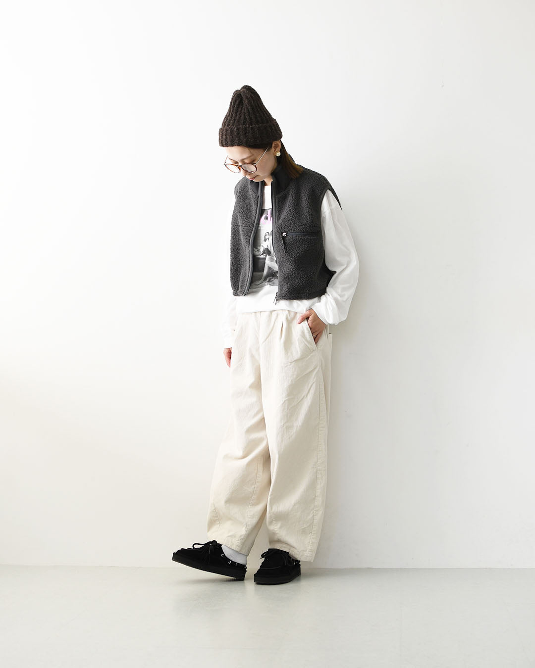 Gymphlex [ジムフレックス] W COZY LIGHT BOA SHORT VEST [GY-A0568BOL] コージーライトボアショートベスト・ベスト・ボアベスト・ボアフリースベスト・ボア・ショート丈・LADY'S [2026AW]