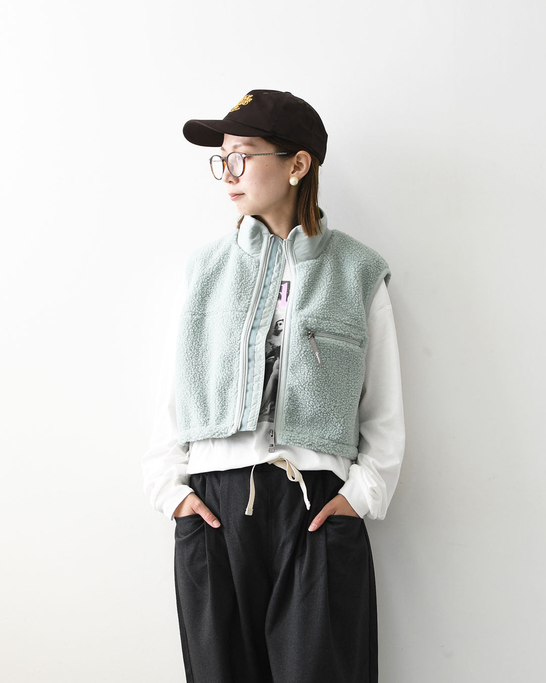 Gymphlex [ジムフレックス] W COZY LIGHT BOA SHORT VEST [GY-A0568BOL] コージーライトボアショートベスト・ベスト・ボアベスト・ボアフリースベスト・ボア・ショート丈・LADY'S [2026AW]