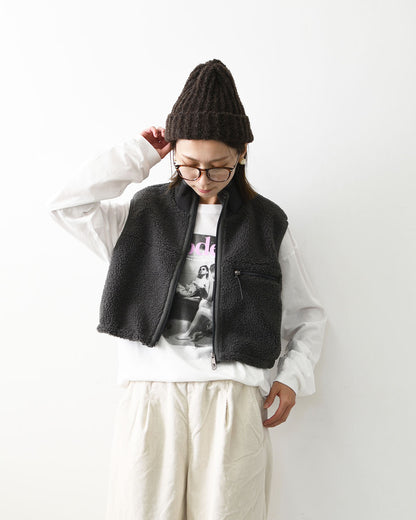 Gymphlex [ジムフレックス] W COZY LIGHT BOA SHORT VEST [GY-A0568BOL] コージーライトボアショートベスト・ベスト・ボアベスト・ボアフリースベスト・ボア・ショート丈・LADY'S [2026AW]